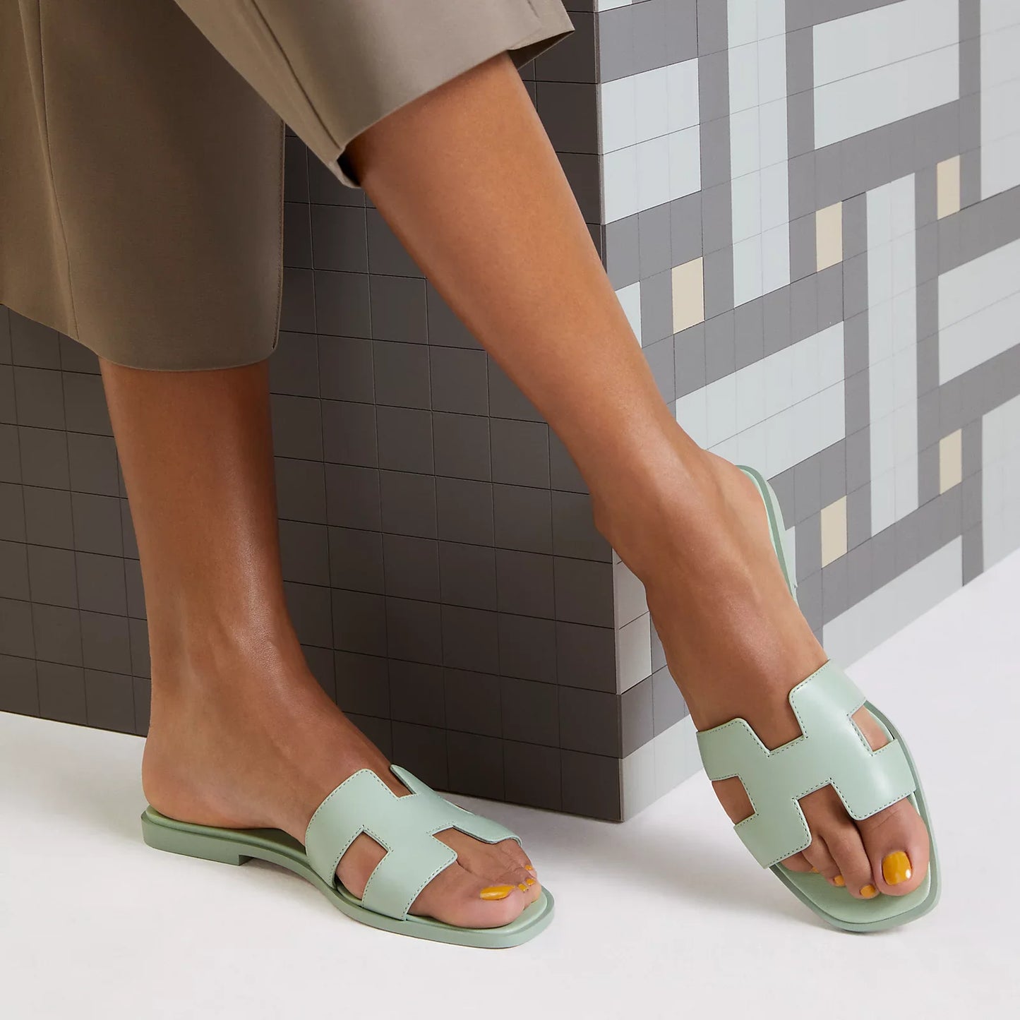 Hermès Oran Sandals - Vert D'eau