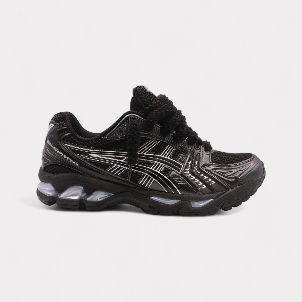 Asics Gel-Kayano 14 Black Pure Silver - Fluffy Laces Black