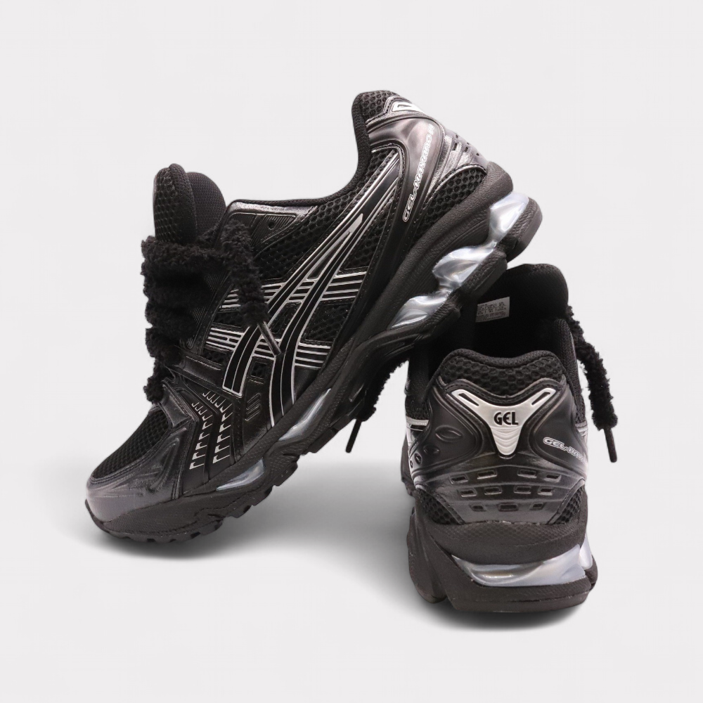 Asics Gel-Kayano 14 Black Pure Silver - Fluffy Laces Black