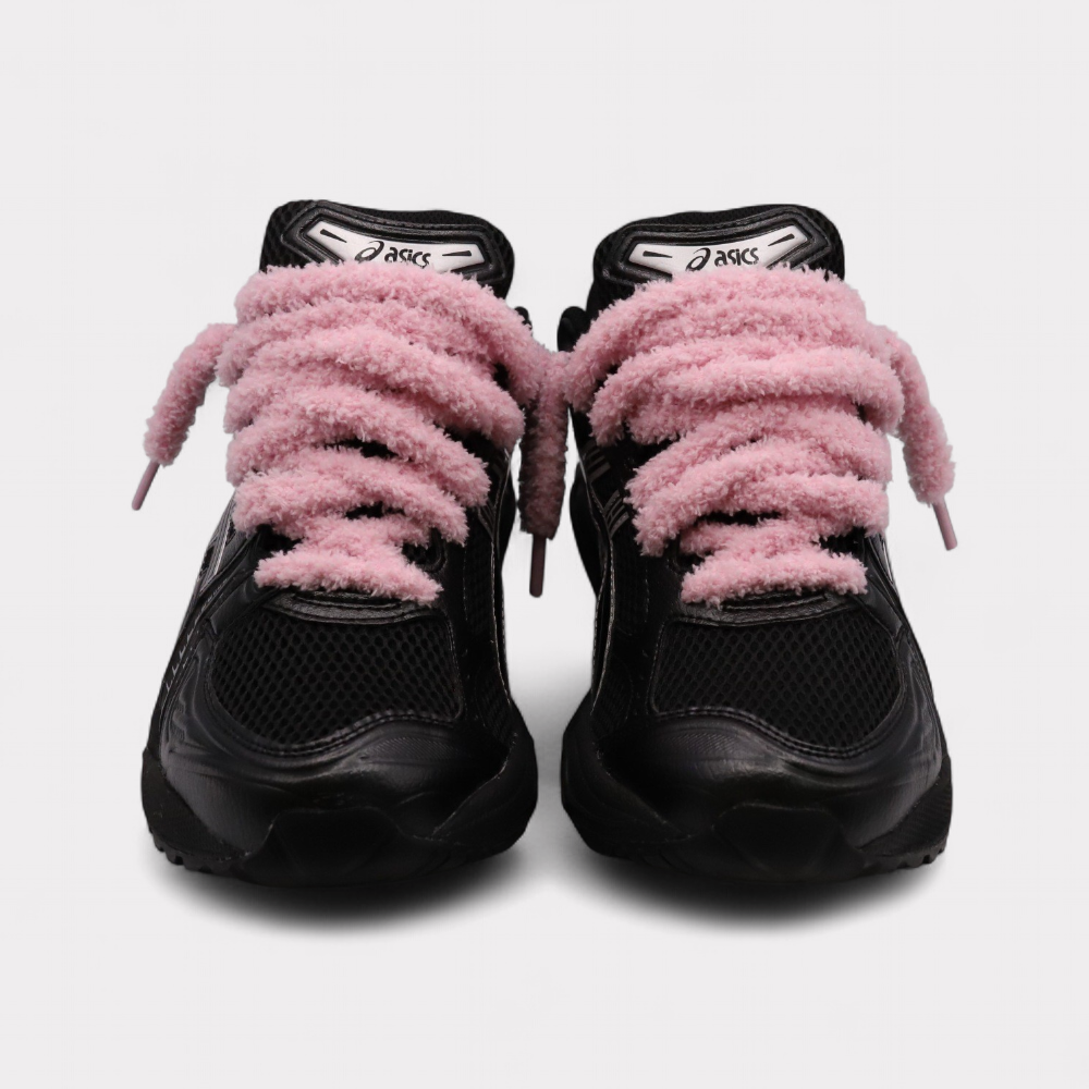Asics Gel-Kayano 14 Black Pure Silver - Fluffy Laces Pink