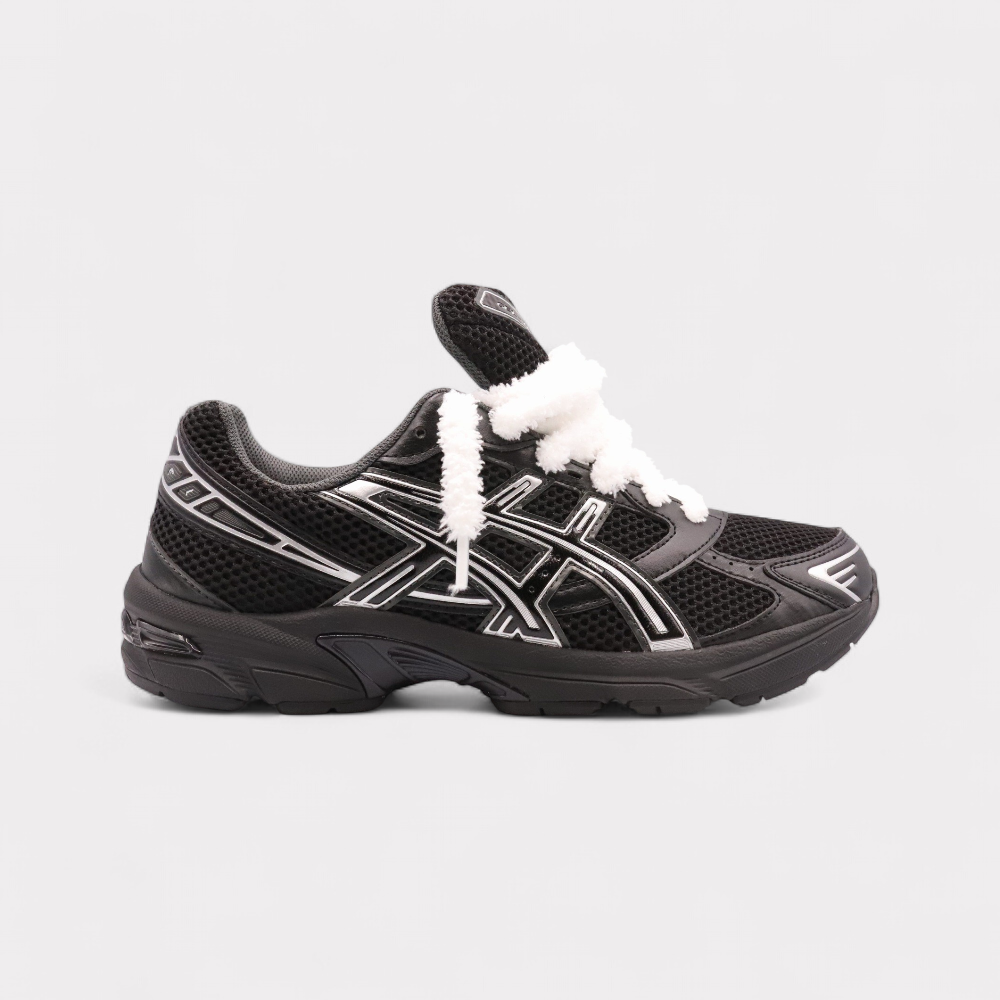 Asics Gel-1130 Black Pure Silver - Fluffy Laces White