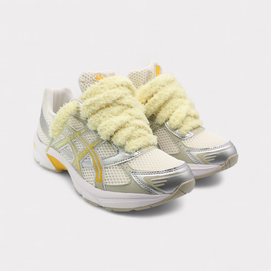 Asics Gel-1130 Silver Yellow - Fluffy Laces Yellow