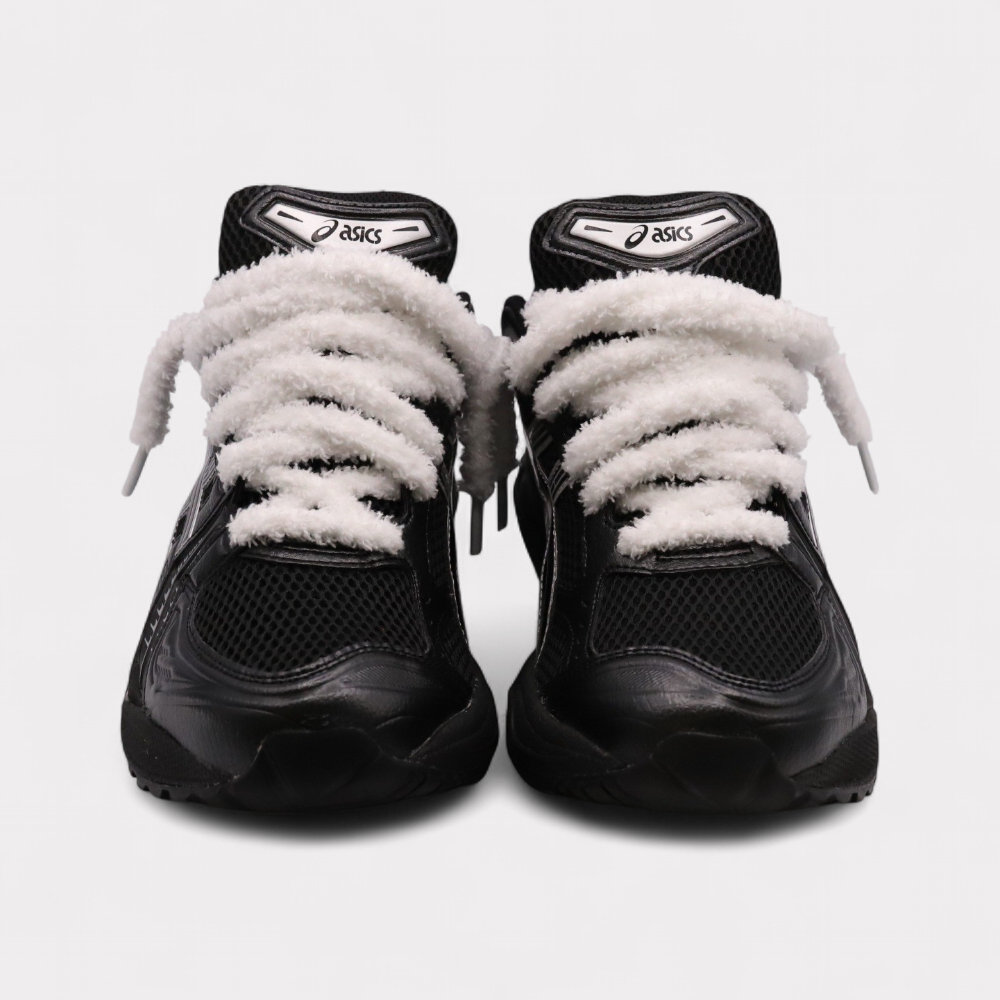 Asics Gel-Kayano 14 Black Pure Silver - Fluffy Laces White