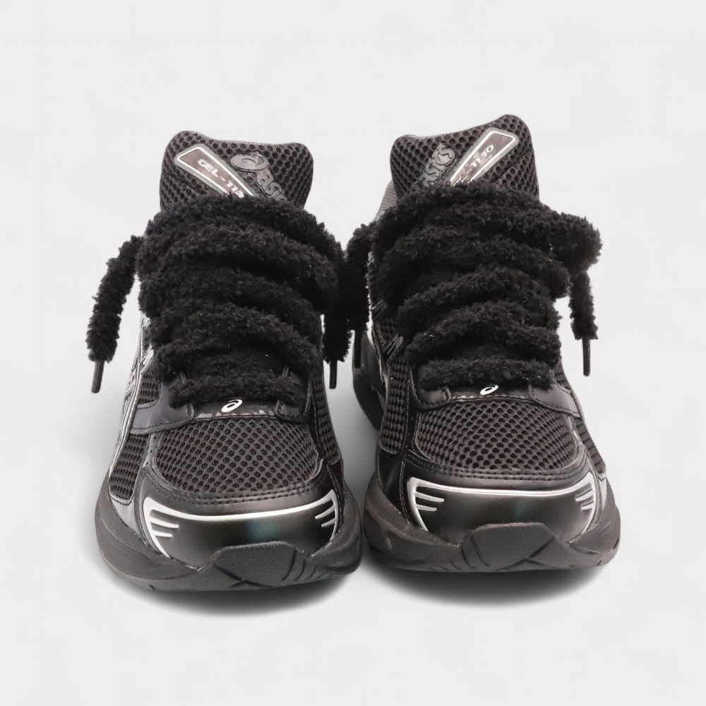 Asics Gel-1130 Black Pure Silver - Fluffy Laces Black