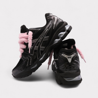 Asics Gel-Kayano 14 Black Pure Silver - Fluffy Laces Pink