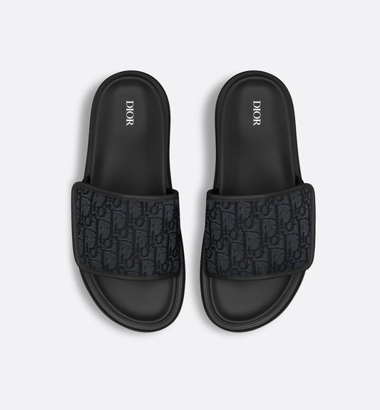 Dior Aqua Sandal Black Dior Oblique Jacquard