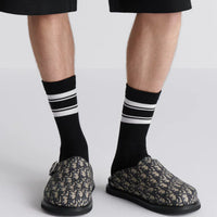 Dior Aqua Mule Beige and Black Dior Oblique Jacquard