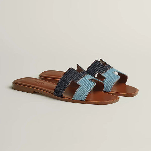 Hermès Oran Sandals - Bleu Brut / Bleu Clair