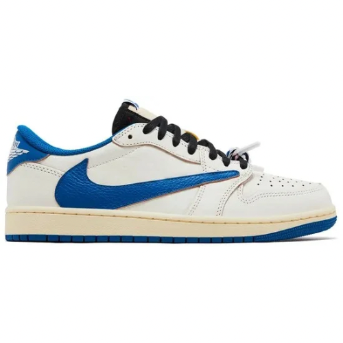 Fragment Design x Travis Scott x Air Jordan 1 Retro Low OG SP 'Sail Military Blue'