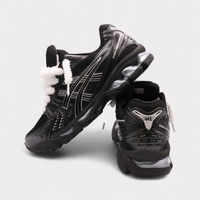 Asics Gel-Kayano 14 Black Pure Silver - Fluffy Laces White