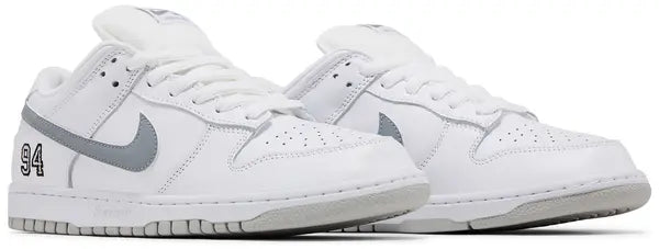 Supreme x Nike Dunk Low SB 'White Metallic Silver'